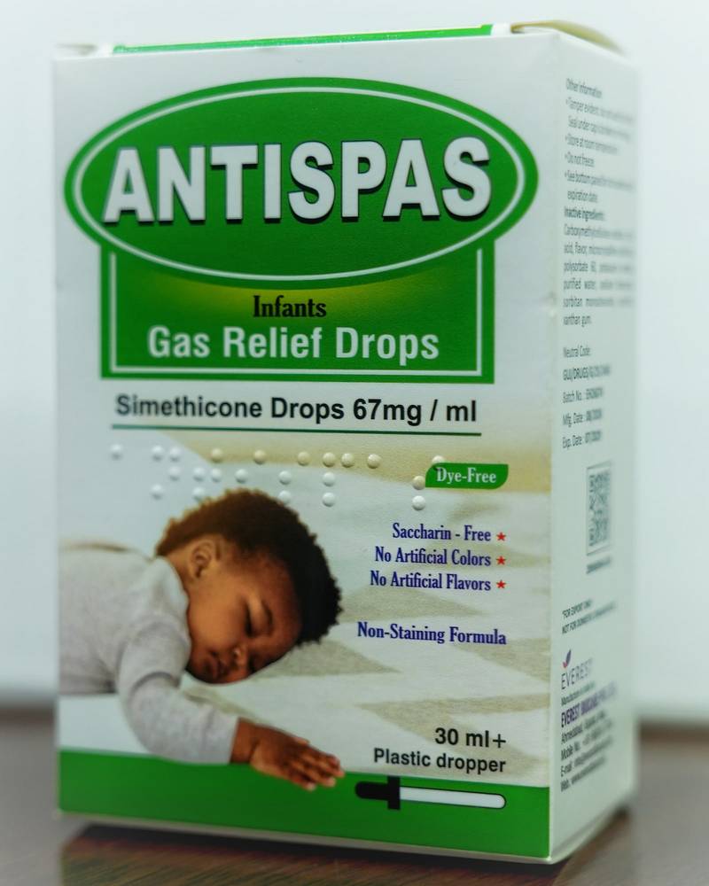 ANTISPAS Infants Gas Relief Drops carton — Simethicone Drops 67 mg/ml, 30 ml with plastic dropper